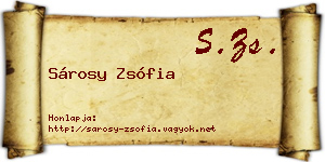 Sárosy Zsófia névjegykártya