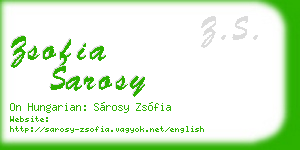 zsofia sarosy business card